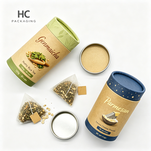 Caja de Embalaje de Tubo de Papel de Grado Alimenticio Personalizada con Tapa para Té, Café en Polvo, Especias, Embalaje de Regalo, Logotipo Personalizado Impreso - Product Image 3