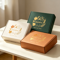 Boîte en carton personnalisée moderne avec dorure à chaud, pour cadeaux de Thanksgiving, thème 'Chaleur de Famille', en carton recyclable, production en 72H
