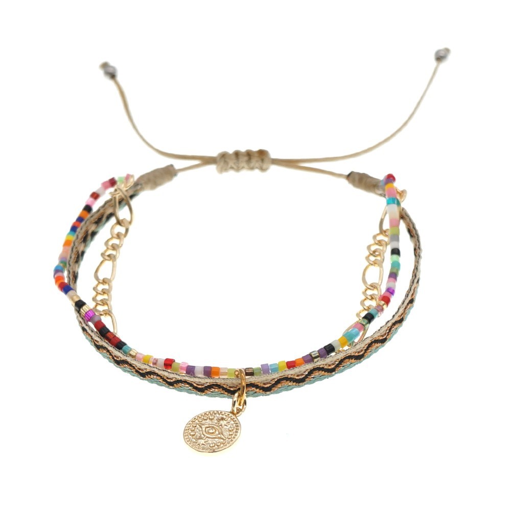Go2boho Charm Bracelet Joyas de múltiples capas Pulseras de monedas chapadas en oro
