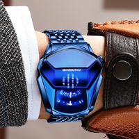Jam Tangan Pria Jam Tangan Fashion Gaya Konsep Sepeda Motor Jam Tangan Teknologi Hitam Pria