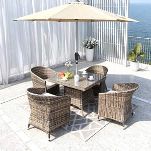 Professional 5 Piece <b>Rattan</b> Patio Furniture Set: Commercial Grade for Resort and Villa Terrace - OEM Support - Product Image 1