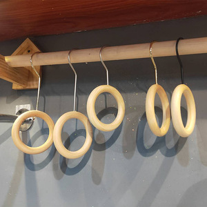 Wholesale Custom Non-Slip Kids <strong>Hanger</strong> Display Rack Multifunctional Wooden Ring <strong>S</strong> Hooks for <strong>Children</strong> Clothing Store Display - Product Image 3