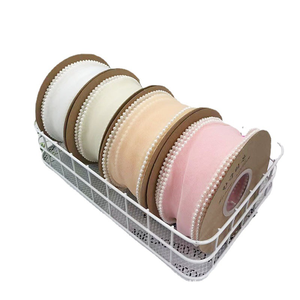 Nhỏ ngọc trai tươi đuôi cá sợi ủng hộ đám cưới 4 cm Organza vải bó hoa hộp ruy băng với nơ trang trí bao bì - Product Image 5