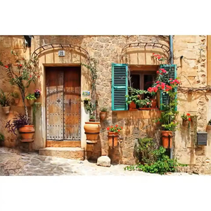 Fond <span class=keywords><strong>de</strong></span> <span class=keywords><strong>photographie</strong></span> antique européen : Allée, village, couloir fleuri, <span class=keywords><strong>maison</strong></span>, voyage, portrait, toile <span class=keywords><strong>de</strong></span> fond pour photocall - Product Image 2