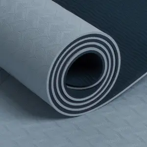 SHENGDE 2024 pas cher anti-dérapant en gros Logo personnalisé 6mm écologique vert foncé TPE matériel tapis de Yoga