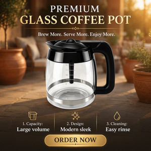 Carafe à café en verre borosilicate fiable de 12 tasses, carafe de remplacement pour cafetière Ninja, 60 oz, prix promotionnel - Product Image 3