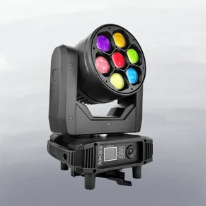 Cabeça móvel de lavagem com zoom RGBW 7x40W efeito olho de abelha luz de clube de DJ