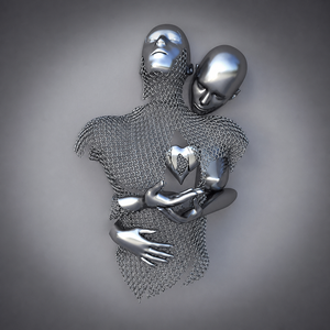 Home Decor Metal Figure Statue Romantic Wall Art Abstract Lovers Sculpture poster stampe immagini Canvas Painting - Product Image 6