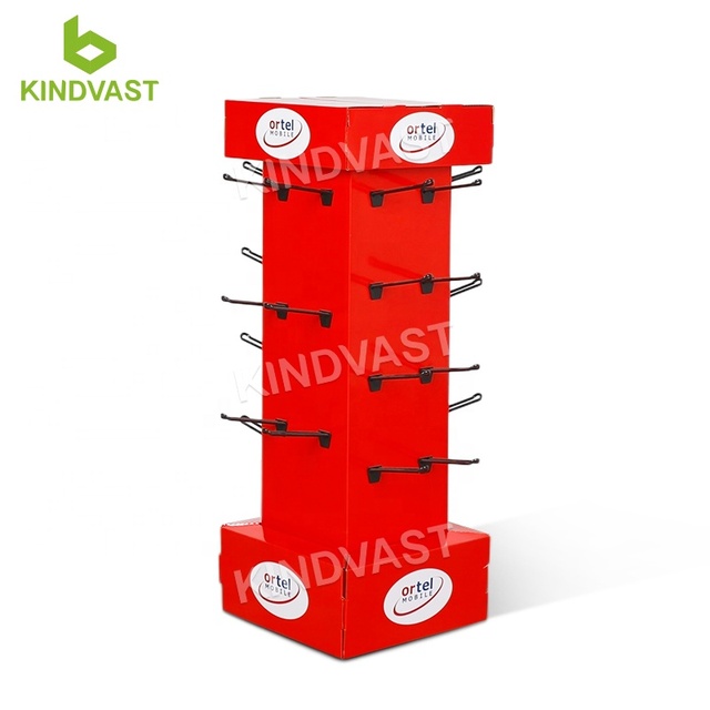 Eco Customized Cardboard Floor Rotating Display Stand Turntable 360 Degree Electronics Display Rack for Supermarkets