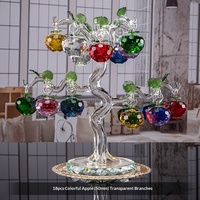 Décoration d'intérieur en cristal : Arbre de richesse en forme de pomme et de lingot, Arbre fruit de la paix - Design moderne et minimaliste, Cadeaux créatifs pour le Nouvel An et les mariages