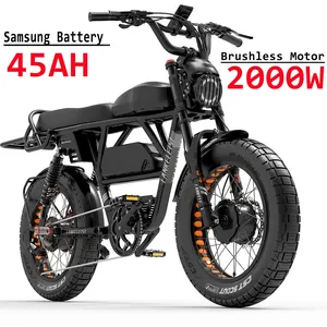 Электровелосипед LANKELEISI X-Black Knight 2000 Вт, 45 А/ч, электрический велосипед, двухмоторный 7-скоростной диск, Дисковая тормозная система, рама из алюминиевого сплава