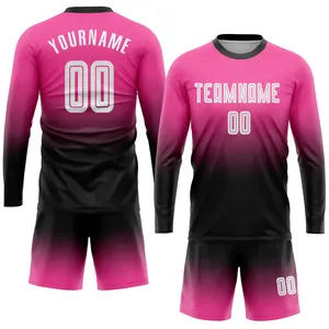 Supplier Sports Products Custom Men Jerseys Pink And Black Long Sleeve Soccer Jersey New Football Jersey