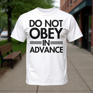Camiseta Do Not Obey In Advance de algodón unisex con cuello redondo y manga corta, ropa promocional - Product Image 3