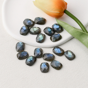 Venta al por mayor azul llamativo labradorita facetada corte ovalado piedra <span class=keywords><strong>brillante</strong></span> gemas sueltas piedras preciosas facetadas colgante collar fabricación de joyas - Product Image 2
