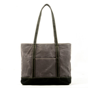 Bolso Vintage de Lona Encerada para Mujer, Bolso de Hombro de Estilo Informal Literario, Bolso de Mano para Axilas - Product Image 2