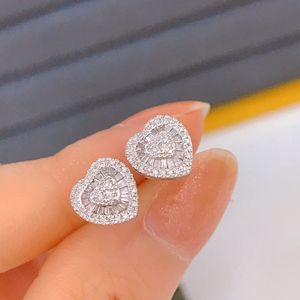 Xinfly 0.30CT Wholesale Wedding Fashion Jewelry Natural Diamond Heart Shape 18K Pure <b>Stud</b> Earring - Product Image 1