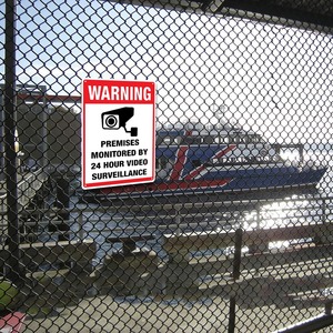 ป้ายเตือนความปลอดภัยสำหรับกล้อง24ชั่วโมงเตือนง่ายอักษร10x7 - Product Image 1