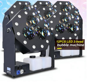 Máquina de Burbujas LED HN de 120W con 3 Cabezales, Generador de Burbujas 4 en 1, Luces LED de Haz para Navidad, Bodas, Fiestas, Eventos, Conciertos, Espectáculos, Discotecas - Product Image 2
