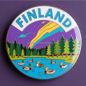 Aimant de réfrigérateur en émail design Aurore Boréale, souvenirs personnalisables de <span class=keywords><strong>Finlande</strong></span>, aimant de réfrigérateur rotatif en métal - Product Image 6