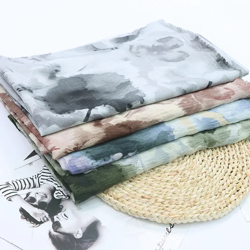 Modischer Seidenschal Baumwollgaz gedruckt Sommer blumenkleid Strandrock Qualität chiffon-Tuch großes blumenkind