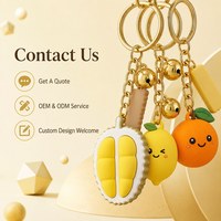Op maat gemaakte PVC fruitfiguurtjes sleutelhanger groothandel promotionele cadeau souvenir party favor leverancier sleutelhanger