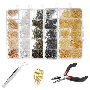 <b>Diy</b> Jewelry Making Supplies <b>Kit</b> With Tools And Accessories For Crafting Bracelets Earrings Silver Gold Iron Components Mixed - Product Image 1