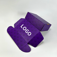 Boîte postale ondulée violette personnalisée emballage en carton recyclable pour la crème pour le visage gaufrage de crème contour des yeux boîte-cadeau recyclable