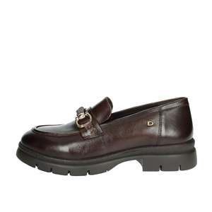 Mocassins Donna Serena pour femmes en cuir marron à semelle épaisse, chaussures décontractées - Product Image 1
