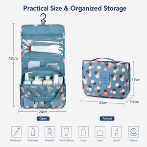 Toiletry <strong>Bag</strong> <strong>Hanging</strong> Style Multi-pocket Cosmetic Organize Travel <strong>Wash</strong> <strong>Bag</strong> with Hook Custom Logo for Corporate - Product Image 4