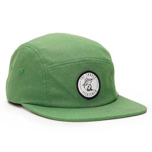 Casquettes de course à 5 panneaux en chanvre tissé non structuré avec logo personnalisé, chapeaux verts - Product Image 3