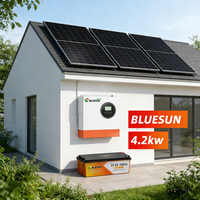 Système d'énergie solaire hors réseau Bluesun 4,2 kW avec batterie lithium 24 V monophasé 220 V pour usage domestique