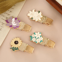 Clip de stylo en alliage de zinc émaillé motif fleur de printemps, mignon, pour carnet, accessoire de papeterie métallique Kawaii pour étudiant
