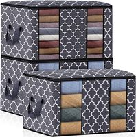 Stockage de vêtements sacs de rangement de couverture pliables pour organiser le stockage de vêtements de chambre à coucher avec couvercles et poignée 2 paquets 100L