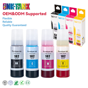 INK-TANK <span class=keywords><strong>102</strong></span> Encre de recharge en vrac compatible de qualité supérieure à base d'eau pour imprimante Epson <span class=keywords><strong>ECOTANK</strong></span> 2750 ET-2750 3750 ET-3750 - Product Image 1