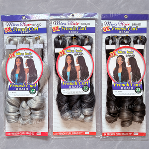Extensions de cheveux synthétiques 3X French Curls pour <span class=keywords><strong>tresses</strong></span>, 280g, 22 pouces, Locs italiennes, Perruque à ondulations lâches spirales French Curly, <span class=keywords><strong>Tresses</strong></span> queue de cheval - Product Image 3