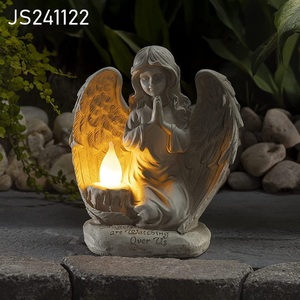 Decorazione di nozze per la casa ali d'<span class=keywords><strong>angelo</strong></span> in miniatura in poliresina seduto figura di <span class=keywords><strong>angelo</strong></span> <span class=keywords><strong>candela</strong></span> statua di fata dell'elfo <span class=keywords><strong>con</strong></span> <span class=keywords><strong>candela</strong></span> a LED - Product Image 2