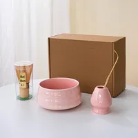 JY Nouvel Ensemble de Thé Matcha en Céramique Élégant Coffret Cadeau avec Support pour Livres et Bol Design de Style Japonais pour la Cérémonie du Thé