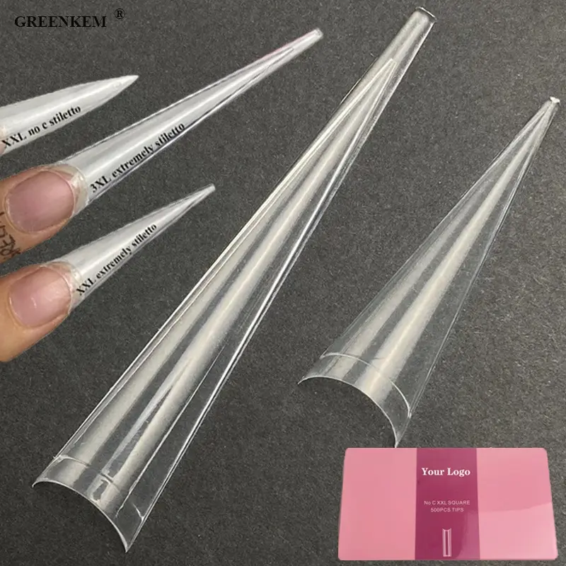 Nouvelle arrivée 4XL pointu pointu faux ongles plat No C XXL Stiletto Nail Tip