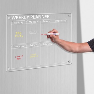 Calendario de pizarra de borrado en seco magnético para nevera acrílica al por mayor, calendario semanal magnético acrílico para nevera - Product Image 4