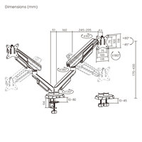 Soporte para Dos Monitores LDT114-KP03, Soporte de Escritorio Totalmente Ajustable, Soporte VESA, Brazo para 2 Monitores de Juego para Pantallas de Ordenador de 17 a 35 Pulgadas