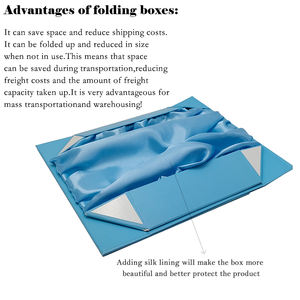 Exquisita caja de regalo de <span class=keywords><strong>papel</strong></span> azul claro con forro de <span class=keywords><strong>seda</strong></span> y cinta negra-Presentación de lujo para ocasiones especiales - Product Image 6