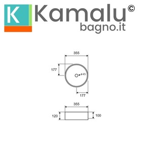 Litos Kamalu 35cm opaco grigio ceramica rotondo lavabo in stile moderno marmo lavabo per Hotel arte per bagno lavandini - Product Image 3