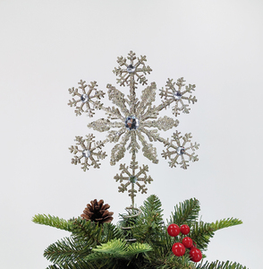 Décoration de Noël pour sapin de Noël, flocon de neige scintillant champagne de 11 pouces, décoration de Noël pour la maison - Product Image 4