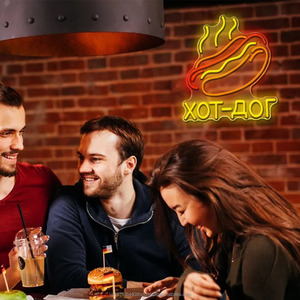 Enseigne lumineuse LED néon pour restaurant de burgers, hot-dogs et barbecue, indicateur suspendu, éclairage d'ambiance pour magasin, lumière nocturne de rue, haute luminosité, 5V 12V - Product Image 4