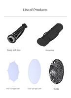 Falconeyes Softbox à monture Bowens 60cm/70cm/90cm/120cm, parabolique, en PVC réfléchissant, abat-jour supérieur, accessoires de studio multi-marques
