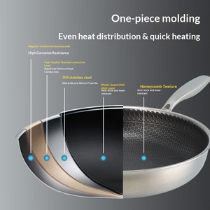 Ensemble d'ustensiles de cuisine de luxe de haute qualité, poêle en acier inoxydable 18/10, couvercle en verre, non revêtu, écologique, passe au lave-vaisselle - Product Image 5