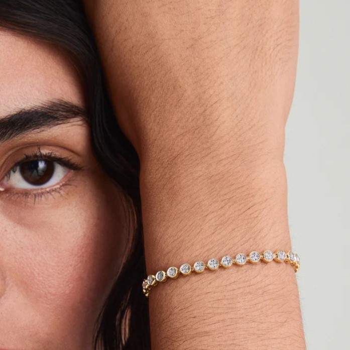 tennis bracelet gold 7 inches waterproof