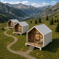 Mini-maison nordique triangulaire personnalisée, villa modulaire de luxe en acier préfabriqué, maison modulaire de style manoir imperméable pour complexe hôtelier