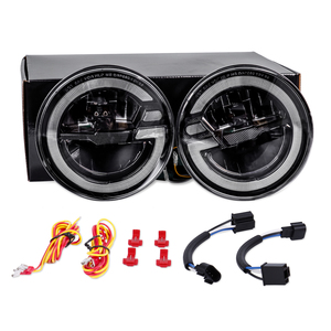 Faro LED con Halo para Jeep Wrangler JK 2007-2017, para Jeep <span class=keywords><strong>Sahara</strong></span> Rubicon Sport S TJ LJ Unlimited CJ7 CJ8, Accesorios de Iluminación - Product Image 2
