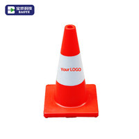 Baoye Cônes routiers réfléchissants flexibles en PVC de haute qualité Produits d'avertissement de trafic orange en plastique durable